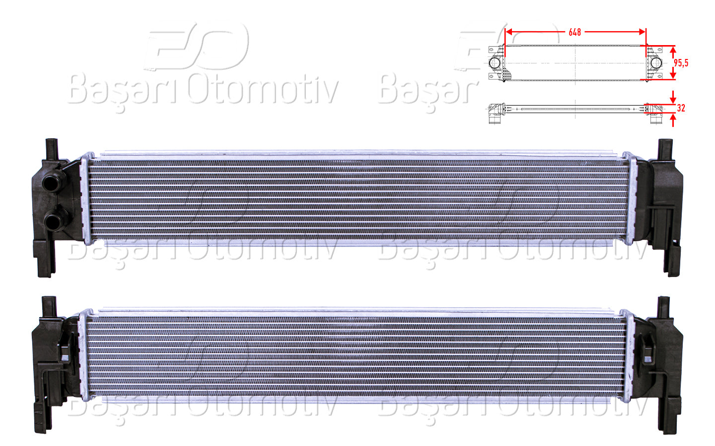 TURBO RADYATORU (INTERCOOLER) 648X95,5X32 VW GOLF7 A3 LEON OCTAVIA 1.2TSI 13