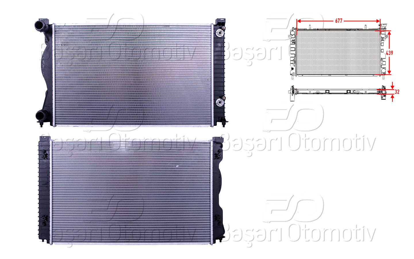 SU RADYATORU BRAZING AT 677X439X32 MM AUDI A6 2.0TDI. 2.0TFSI 04-11