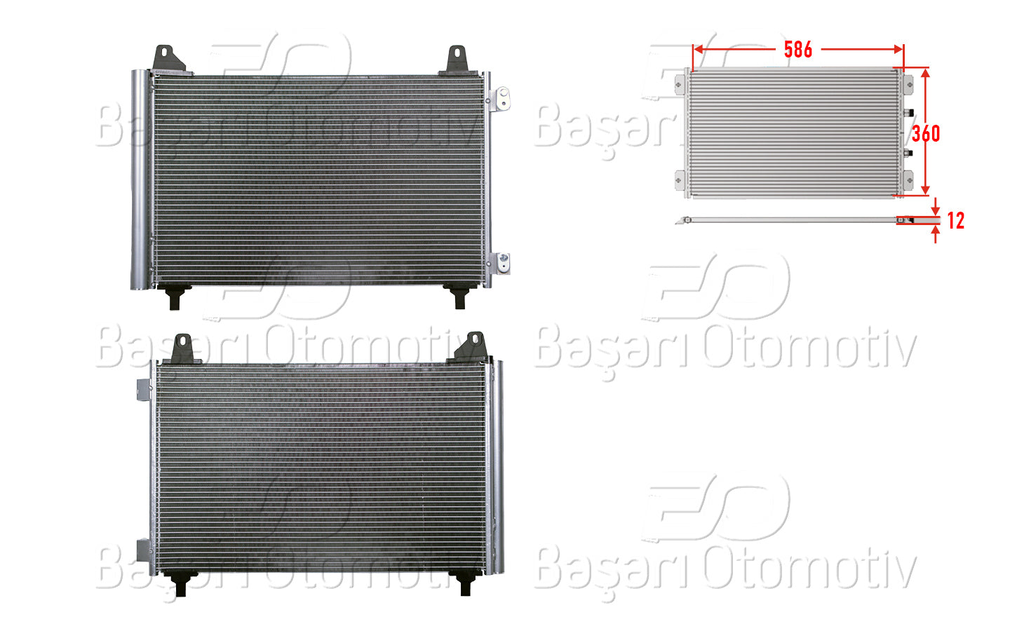 KLIMA RADYATORU 586X360X12 OPEL CORSA F PEUGEOT 208 2008 CITROEN C4 1.2 1.5 19