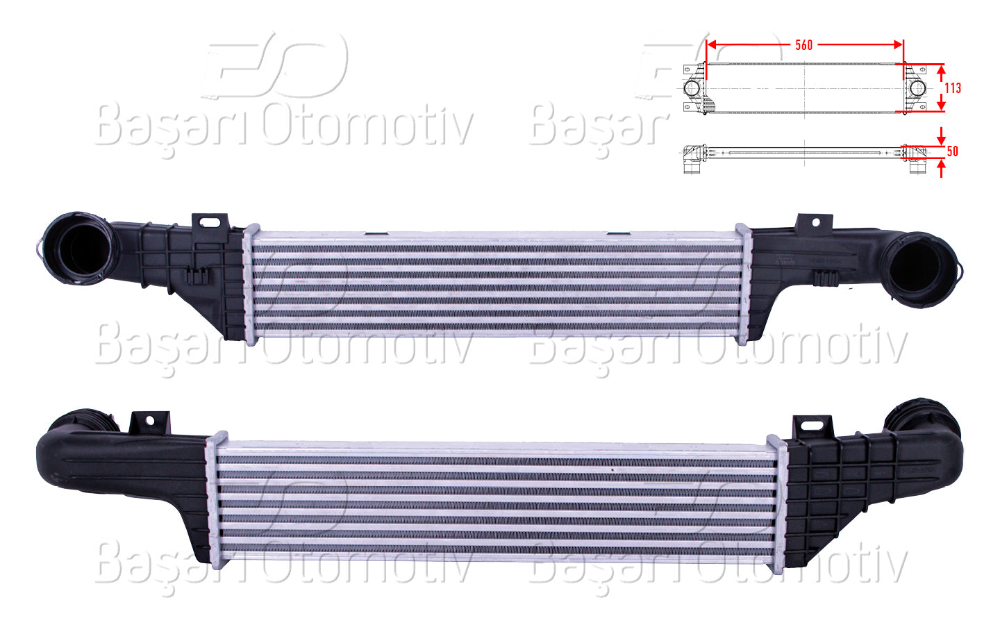 TURBO RADYATORU (INTERCOOLER) 560X113X50 MERCEDES-BENZ BENZ W210 S210 E200 CDI E200 KOMPRESSOR E220 CDI E270 CDI 97