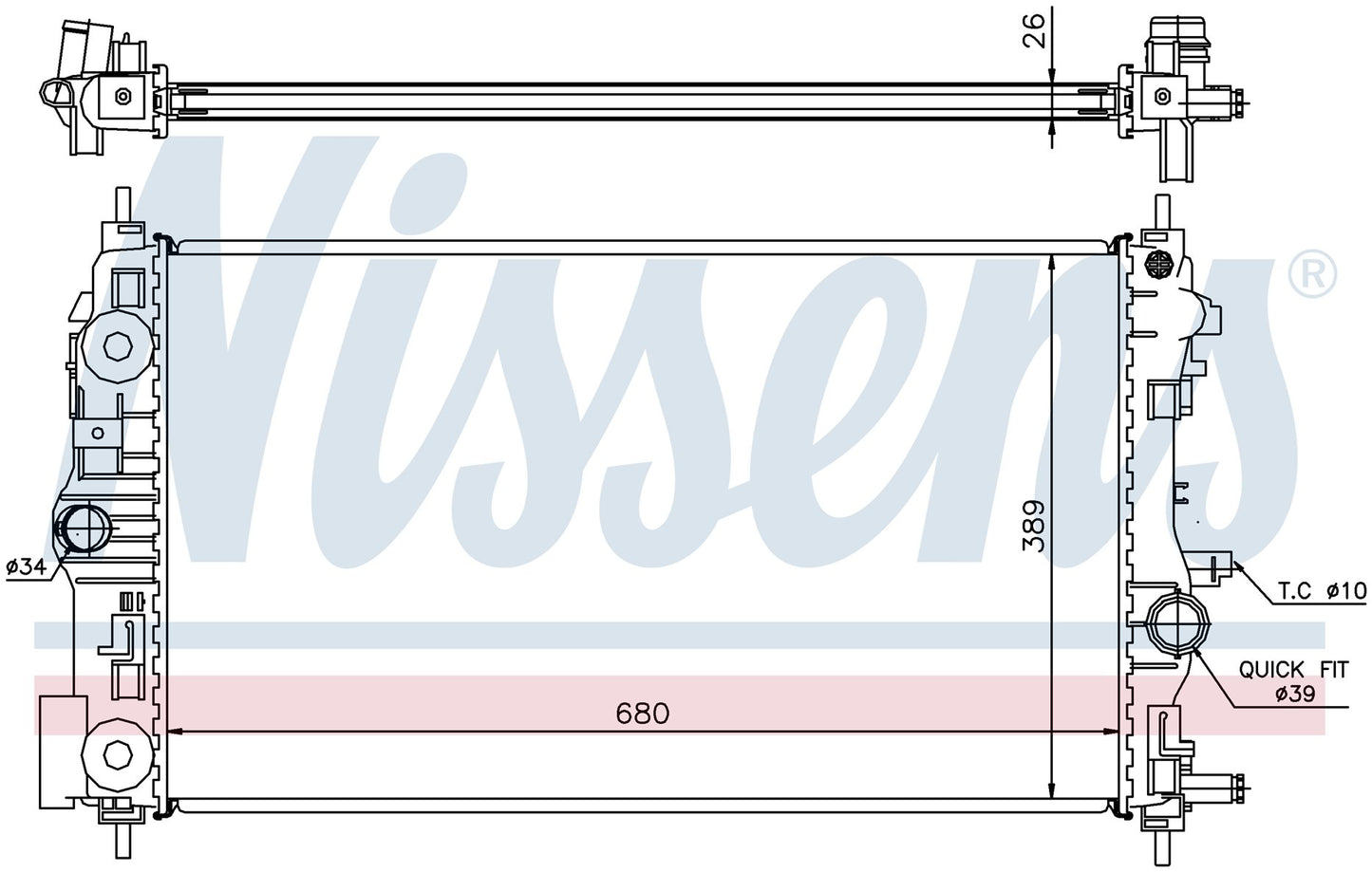 SU RADYATORU BRAZING MT 680X388X26 MM OPEL INSIGNIA 1.4T / AC+ 09-17