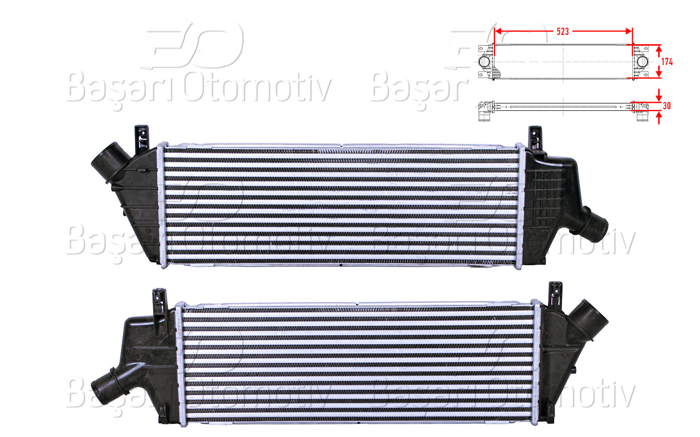 TURBO RADYATORU (INTERCOOLER) 523X174X30 NISSAN MICRA 3 1.5 DCI 03