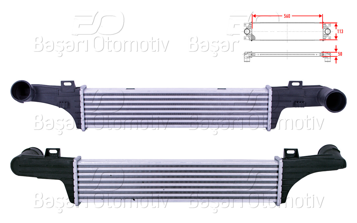 TURBO RADYATORU (INTERCOOLER) 560X113X50 MERCEDES-BENZ BENZ W210 E200 CDI E220 CDI E250 TURBO-D E290 TURBO-D E220 T CDI E250 T TURBO-D E290 T TURBO-D 96