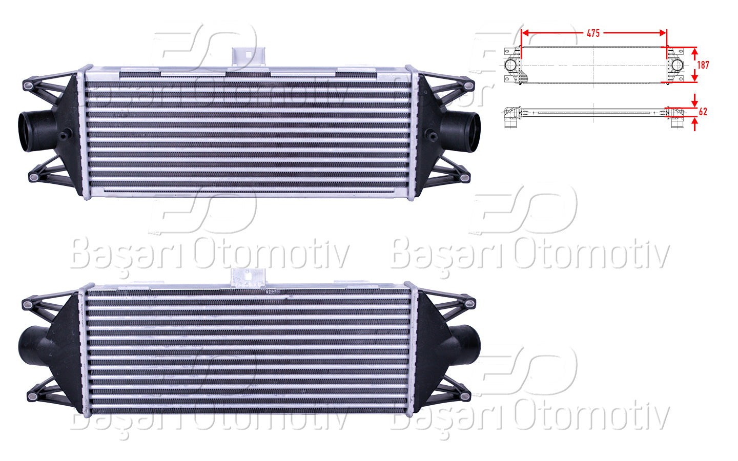 TURBO RADYATORU (INTERCOOLER) 475X187X62 IVECO DAILY 3 99