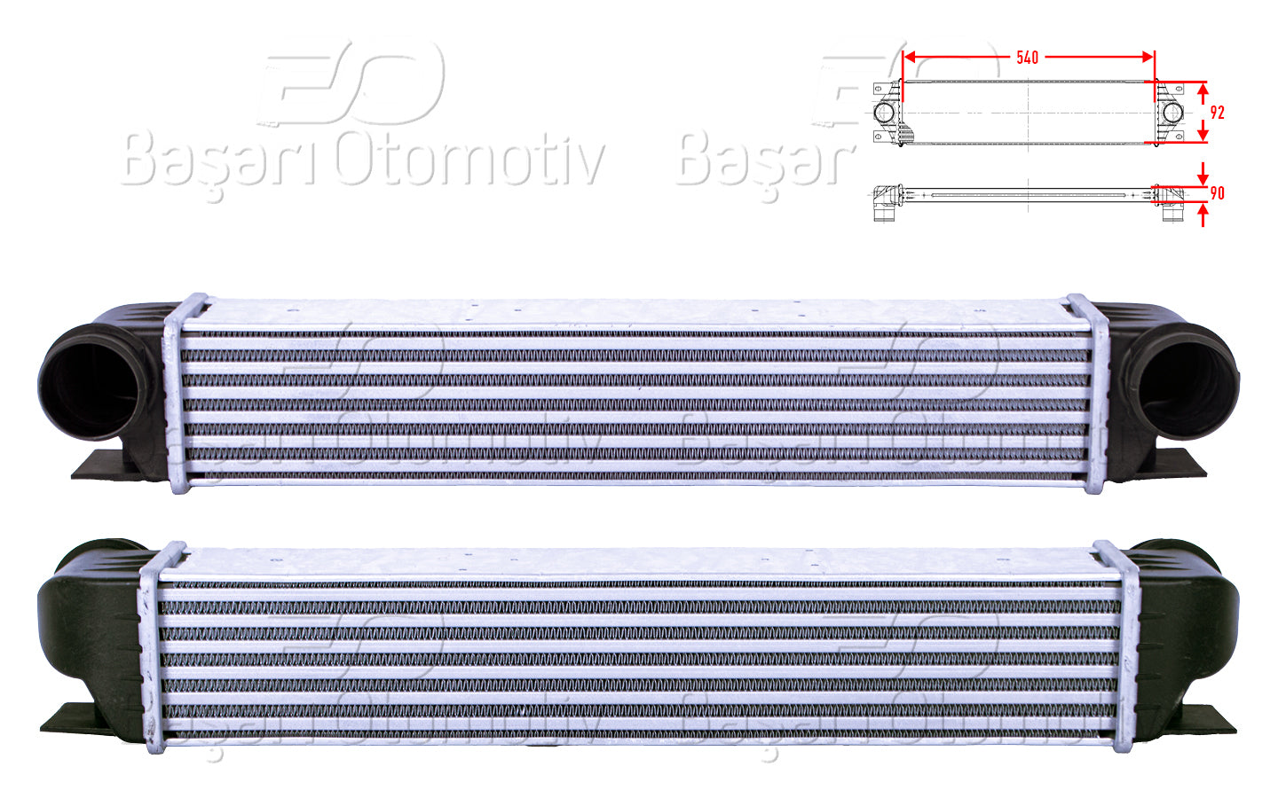 TURBO RADYATORU (INTERCOOLER) 540X92X90 BMW E39 5 520 D 525 D 530 D TOURING 520 D 530 D BMW 7 730D 740 D 98