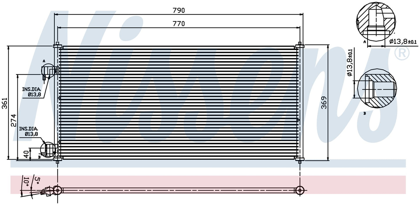 KLIMA RADYATORU MT 790X361X16 MM FORD TRANSIT CONNECT 02