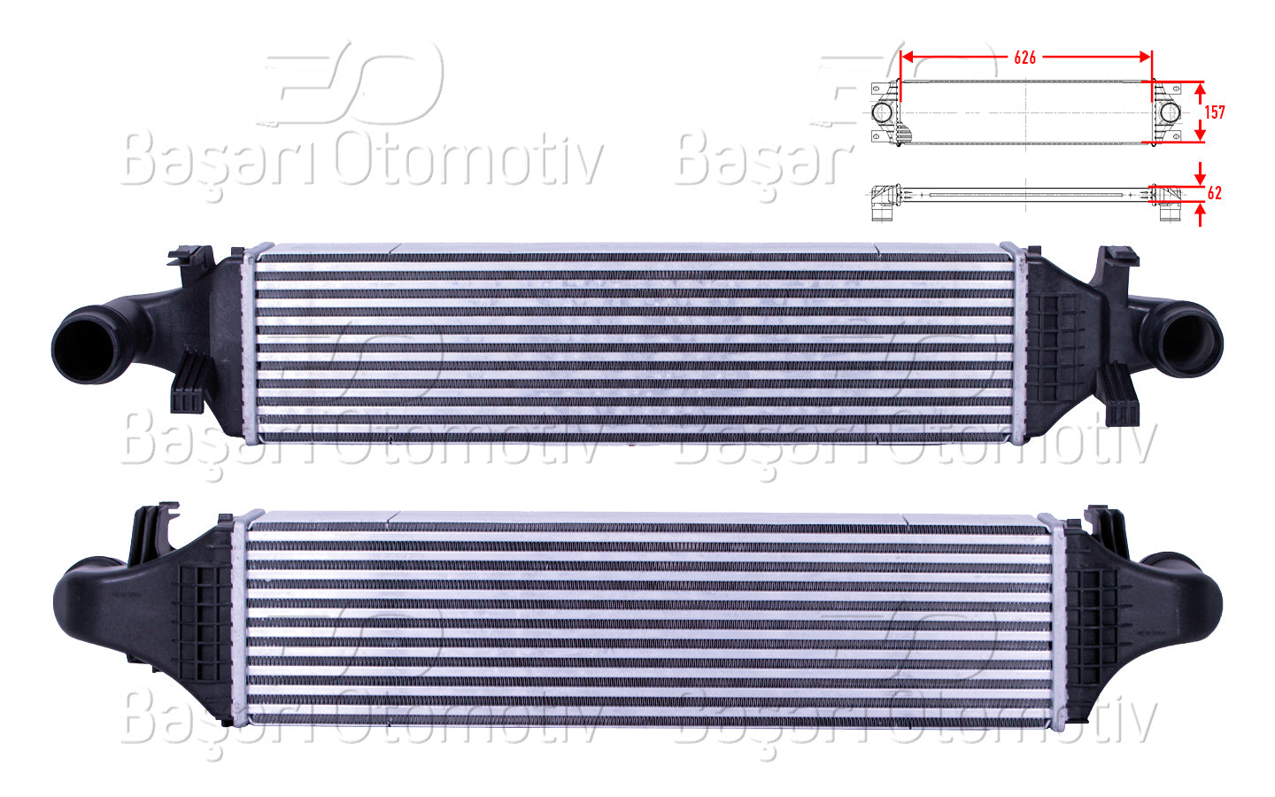 TURBO RADYATORU (INTERCOOLER) 626X157X62 MERCEDES-BENZ BENZ W176 A160 CDI A180 CDI A200 CDI A220 CDI A250 W246 W242 B160 CDI B180 CDI B200 CDI B220 CDI C117 CLA A180 CDI CLA 200 CDI CLA 220 CDI 11