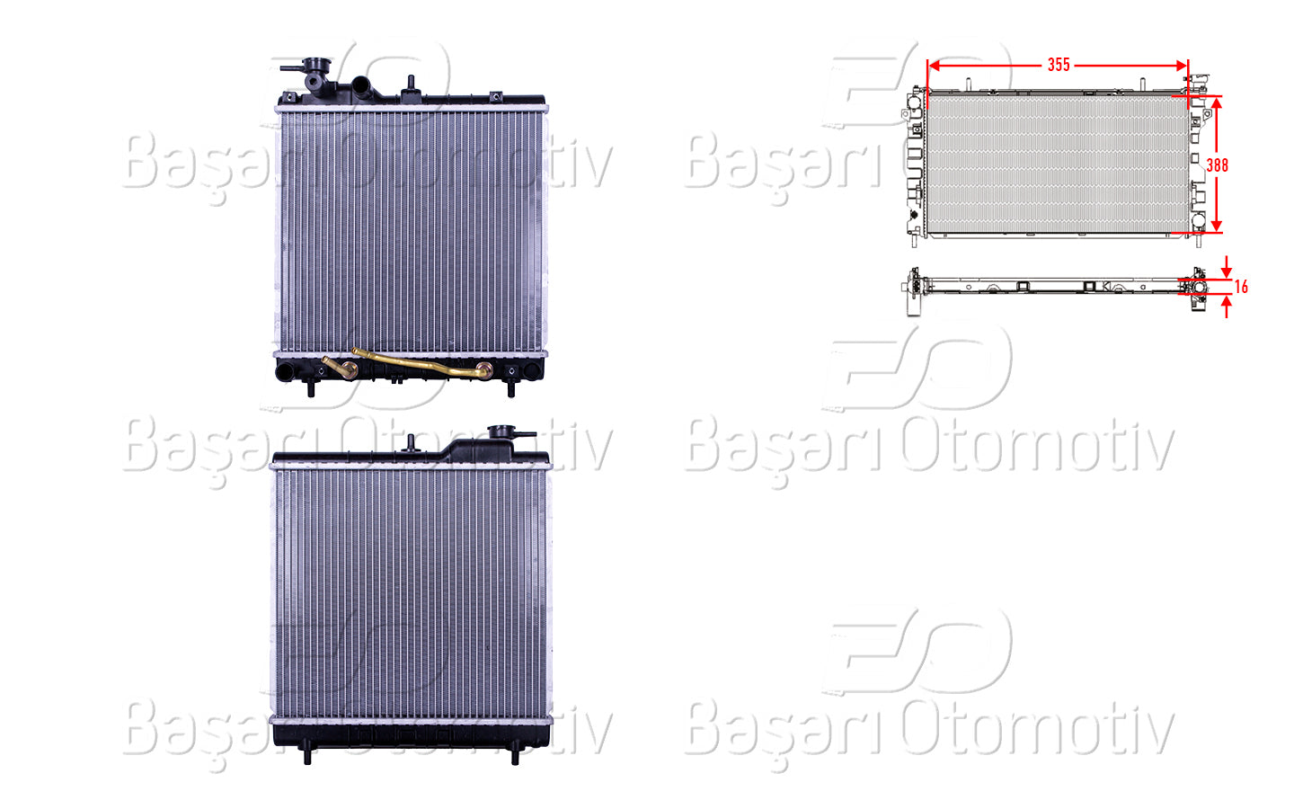 SU RADYATORU BRAZING AT 355X388X16 HYUNDAI ATOS 1.0 97
