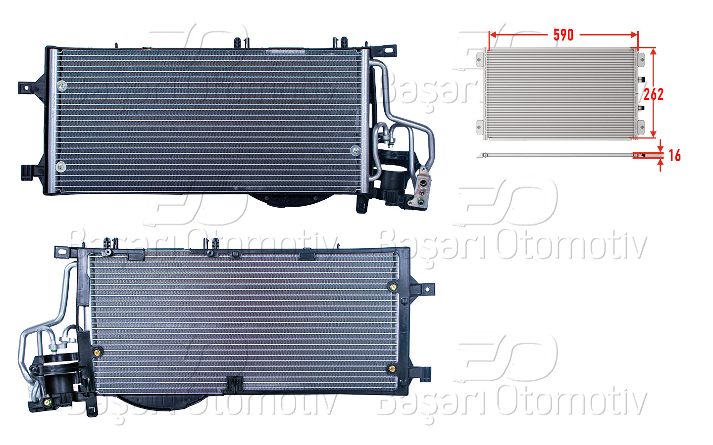 KLIMA RADYATORU 590X262X16 OPEL CORSA C COMBO C 1.7DTI 00